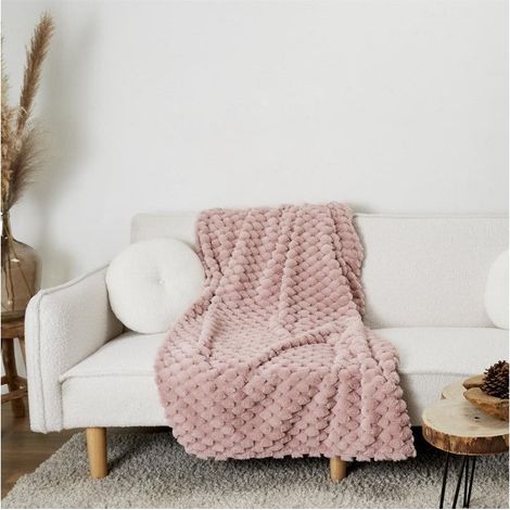 Plaid - HOME DECO FACTORY - Opulence - Imitation Fourrure - Rose (1/5)