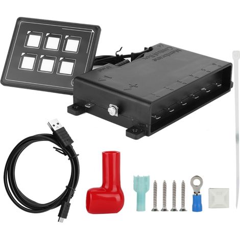 Panneau de commande tactile à membrane LED 6P universel 12-24V pour voiture - Accessoire électronique avec interrupteur (1/5)