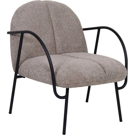 fauteuil design tissu doux couleur taupe pour salon contemporain - taupe clair effet tissu doux (1/4)