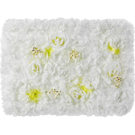 Paneles de pared florales, material duradero, decoración elegante, BLANCO (1/2)