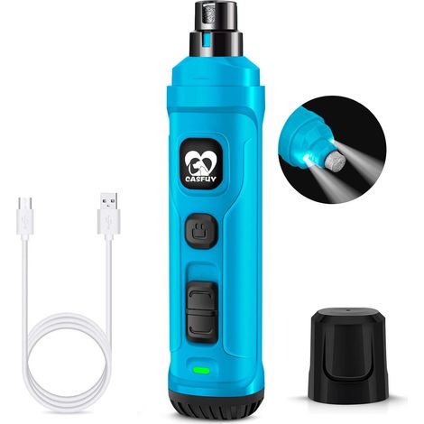 Lime à Ongle Chien avec 2 lumières LED - Puissant Coupe-Ongles électrique à 2 Vitesses pour Animaux de Compagnie Outil de meulage Silencieux pour Petits, Moyens et Grands Chiens Chats (1/5)