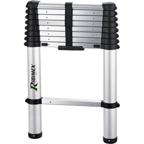 Échelle Télescopique 2m61 - 9 Barreaus - Pratique et Compacte - Idéale pour Accès en Ht. - D-Work