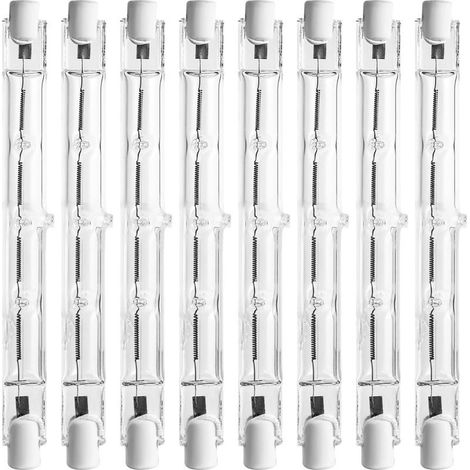Lot de 8 ampoules halogènes R7s 118mm 500W 2800K blanc chaud dimmable – 7000LM – Tension 220-240V AC – Pour éclairage professionnel - AC220-240v (1/5)