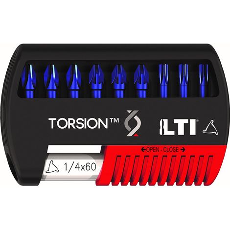 KRINO 66005300 Set 10 Pezzi Inserti Torsion per avvitatori, Acciaio