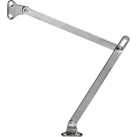 Hettich – Lot de 2 compas d'abattant pour porte de meuble – Acier nickelé – Longueur 250 mm – Angle d'ouverture 90°