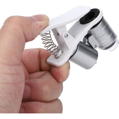 Mini microscope de poche 60X, loupe avec détecteur de contrefaçons LED (1/5)