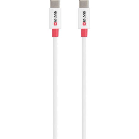 Skross Câble USB USB 2.0 USB-C® mâle, USB-C® mâle 1.20 m blanc rond SKCA0008C-C120CN (1/5)