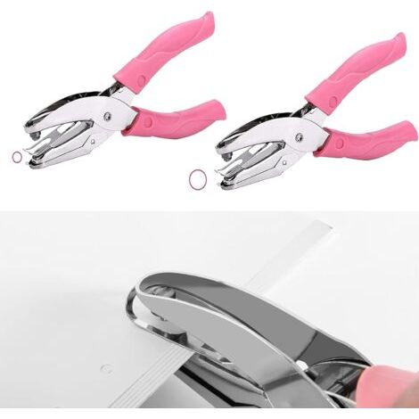 Sollbry 2 Pièces Pince à Perforer en Papier, Pince à Trou en Métal, Pince Perforateur avec Poignée, Pince à Perforatrice à un Trou, Pince Perforatrice, pour le Bricolage pour le Bureau de l'École à Do (1/4)