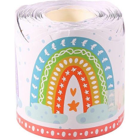 Regenbogenfarbene Pinnwandbordüre 20 m - Papierbordüre (1/5)
