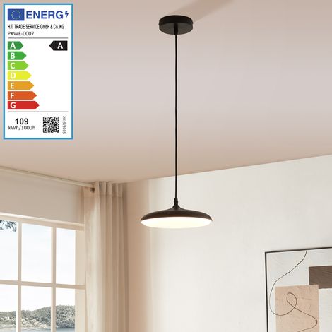 Lámpara colgante Oupilu con LED 120 cm de altura Negro / Blanco [lux.pro]