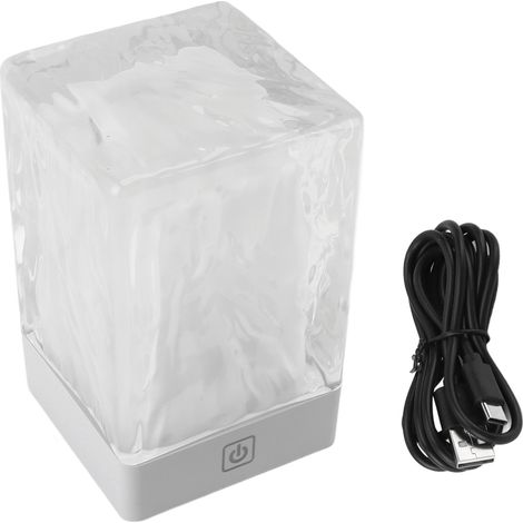 Ortviai Lampe de table en cristal LED rechargeable sans fil, 3 niveaux de luminosité, touche tactile, lumière chaude (1/5)