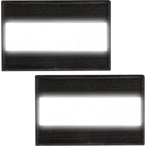 Lot de 2 patchs de sécurité réfléchissants avec crochet et boucle pour sports de nuit, vêtements de travail, vestes de pluie, randonneurs, maillots de corps tactiques pour chien, pompier (1/4)