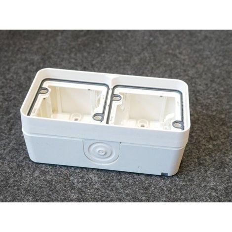 cubyko Boîte double horizontale vide avec 4 entrées associable blanc IP55 (WNA685B) (1/7)