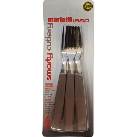 Set 6 Pezzi Forchette da Tavola Smarty Tortora Marietti