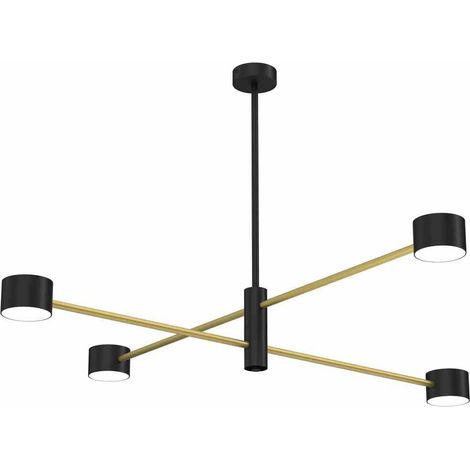 Milagro Cross suspension métal noir/or 4xGX53 106cm (1/5)