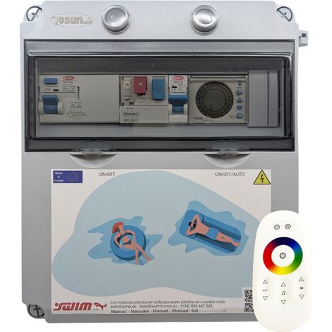 Cuadro Eléctrico Trifásico 60W 12V IP65  Bomba Agua De 0.5 a 4A + Control RGBW 5 hilos WiFi