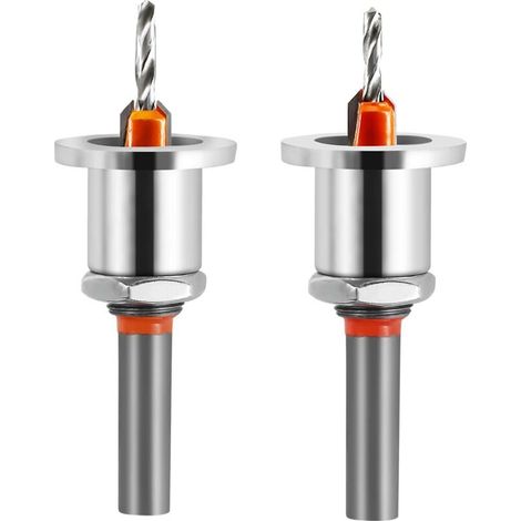 2 pièces 8mm Forets à Bois, Forets à Fraisers à Bois à Trous Coniques, Jeu de Mèches HSS, Set de Forets à Chanfreiner pour le Travail Forage du Bois, Plastique, Trous de Perçage