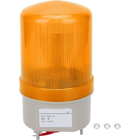 Lámpara de pie LED giratoria de alerta, luz de emergencia de 220 V, ABS, 170 mm, amarilla (1/5)