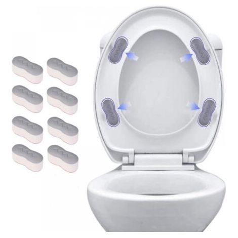 8 butées de siège, rehausseurs de siège auto-adhésifs, fixation pour abattant de WC, butées en caoutchouc pour abattant de WC,4,51,82 cm (1/5)