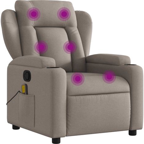 Maison Exclusive - Massage-Relaxsessel Taupe Stoff (1/5)