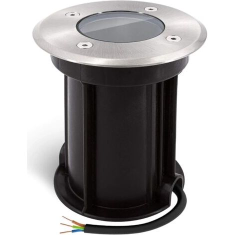 BUNTHAUS Boru Spot encastrable au sol rond pour GU10 - Aspect brossé - Câble IP67 préinstallé,Ø 110mm 130mm(Ampoule non incluse) (1/5)