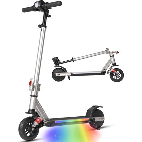Trottinette électrique enfant dès 10 ans, pliable, ajustable, éclairage LED, pour chambre enfant, format pratique, style moderne et facile à associer