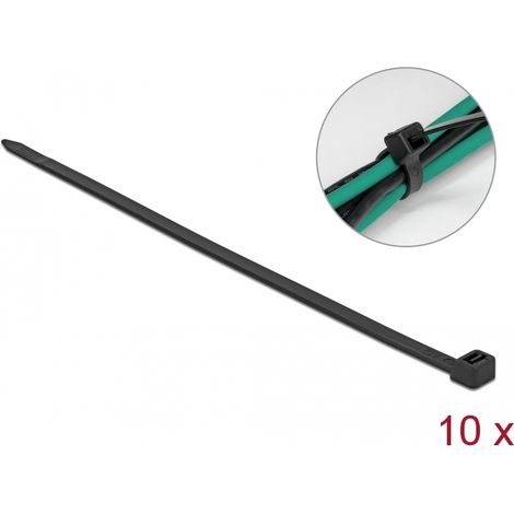 Delock Sujetacables 800 mm LA x 8,8 mm AN (10 unidades) negro
