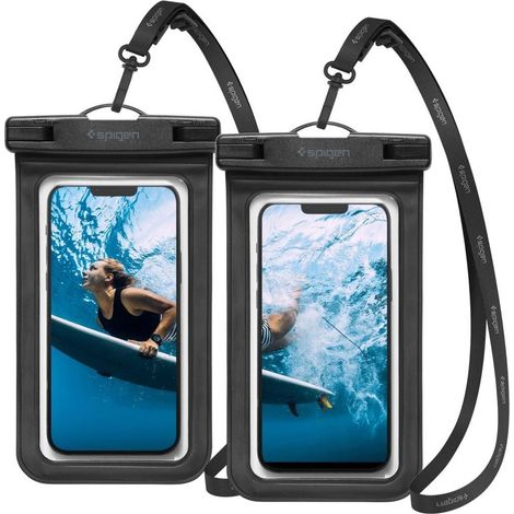 Funda impermeable universal spigen a601 paquete de 2 - negra