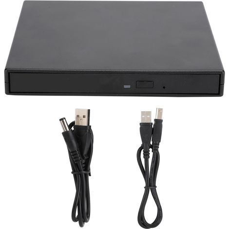 Lecteur CD/DVD USB 2.0 Noir pour PC Portable et de Bureau - Compatible Windows 2000/XP/Vista/7 (1/5)