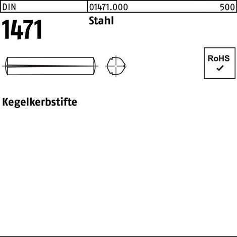 Goupille conique DIN 1471 6x 10 Acier 100 pièces