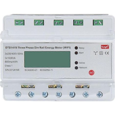 Compteur d'électricité intelligent, compteur d'électricité prépayé multifonctionnel triphasé à distance via Wi-Fi, compteur d'électricité domestique sur rail. (1/5)