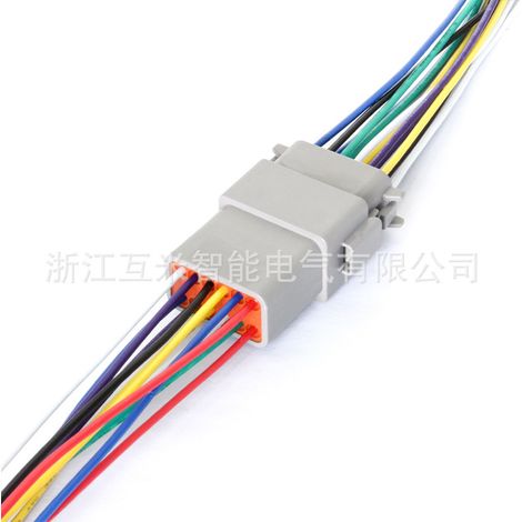 Connecteur étanche automobile domestique de type Dechi DT06-12S/DT04-12P avec gaine de fiche à 12 broches (mâle/femelle) (1/3)