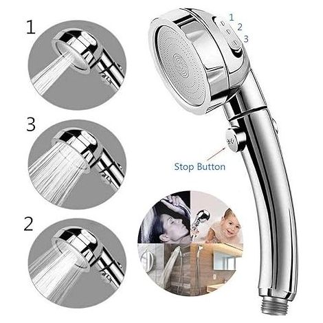 Pommeau de douche haute pression 3 en 1, douchette portable (1/5)