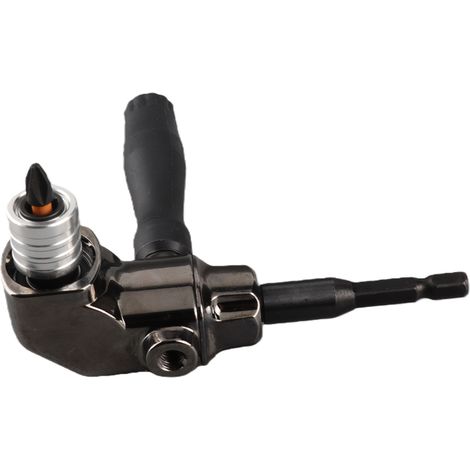 Adaptateur de tournevis à angle droit en alliage d'aluminium, embout de vissage à 90 degrés avec poignée en ABS pour perceuses et outils électriques (1/5)