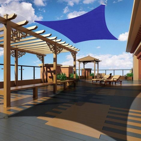 Rectangular Shade Sail 2x2 meters, Waterproof UV Protection Awning for Garden Terrace Outdoor Patio Pool, with Free Rope (Klein Blue) (1/5)