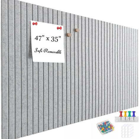 Tableau en Liège 120x90 cm, 12 Tableau d'affichage décoratif en Feutre avec Ruban Adhésif, Panneau Liege Mural Affichage Photo Vision Board pour Notes, Photos, Publicité, avec 50 Punaises (1/5)