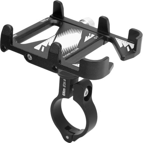 Support de téléphone portable rotatif à 360° en alliage d'aluminium pour guidon de vélo, noir (1/5)