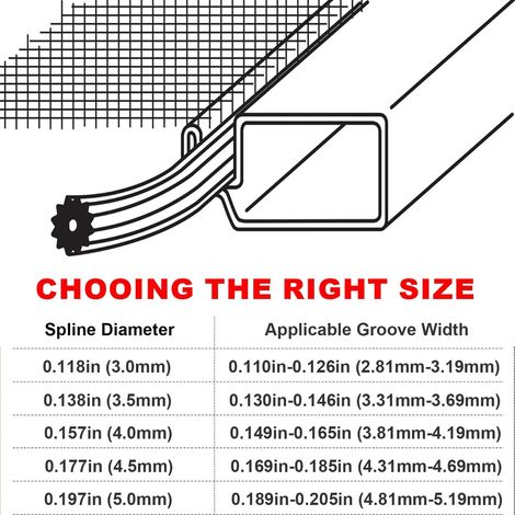 Bande passepoilée en caoutchouc pour moustiquaire, 30 m de diamètre, 3,0 mm de diamètre, accessoire de rechange (Ø3.0mm x 30m)