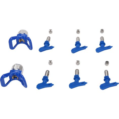 Lot 6 buses pulvérisateur airless inox abs bleu 211 315 417 515 517 523 avec 2 supports et accessoires (1/5)