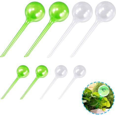 Automatisches Bewässerungskugel-Set, 8-teilig, Kunststoff, 2 Größen, grün und transparent, für Zimmer- und Gartenpflanzen