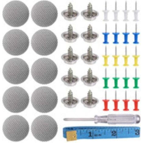 Kit de réparation de ciel de toit de voiture (65 pièces) - Réparation facile du ciel de toit de voiture en quelques étapes faciles, bouton de réparation du ciel de toit de voiture