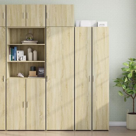 Armadio di stoccaggio sottile economico 50 x 42,5 x 225 cm per soggiorno, camera da letto, ufficio in legno ingegnerizzato rovere sonoma 020055569
