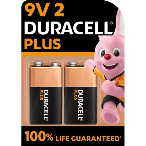 Duracell Plus Piles alcalines 9V, 6LR61 MN1604, paquet de 2 (1/5)