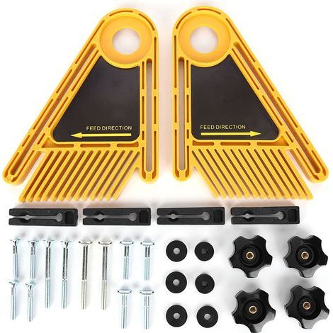 Tables à plumes, scies, jauge à onglet, fente, accessoires pour outils électriques pour le travail du bois, jaune (1/5)