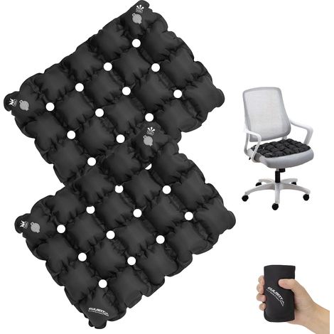 2 Pièces Gonflable Coussin de Siège avec Trous,Coussins de Soulagement de Pression, Coussin Anti escarres Fessier pour Fauteuil Roulant Chaise de Bureau Avions de Voiture, Compact et Portable (1/5)