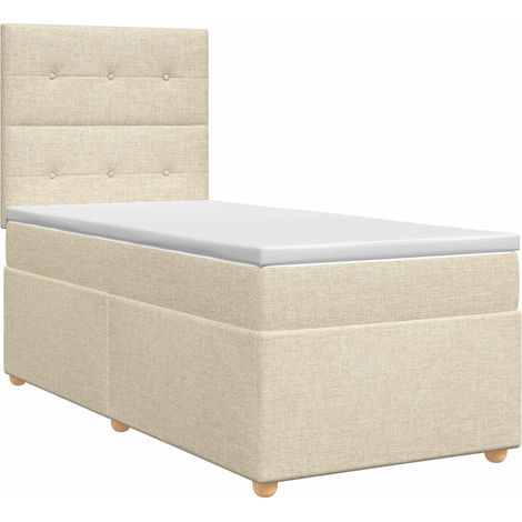 Maison Exclusive - Boxspringbett mit Matratze mit Kopfteil Creme (1/5)
