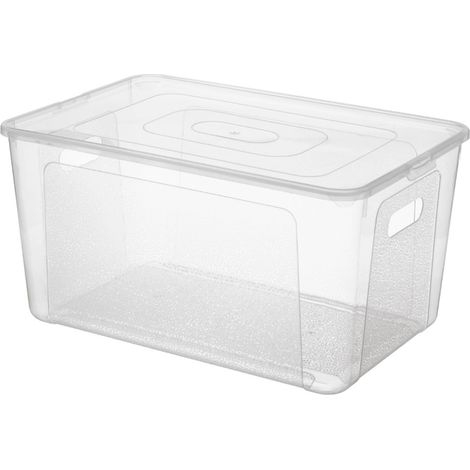 Contenitore organizer universale Brenda in plastica trasparente da 20 litri, dimensioni 40x33x20 cm. (1/5)