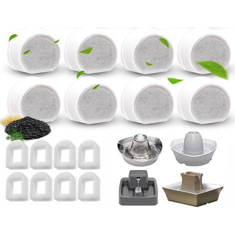 Filtros de repuesto para bebederos, 16 unidades, Compatible con los bebederos Petsafe Drinkwell 360 de acero inoxidable, Avalon, Pagoda y Sedona (1/5)