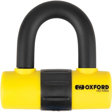 OXFORD Diebstahlsicherungs-Vorhängeschloss für Bremsscheiben HD MAX 14 mm, Farbe Gelb Fluo