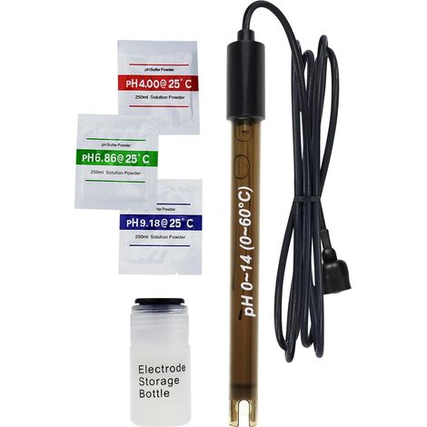 Câble d'électrode pH de remplacement, sonde 0-14pH avec connecteur BNC, 200 cm, pour tester les liquides : océan, eau de mer, pluies acides. (1/5)